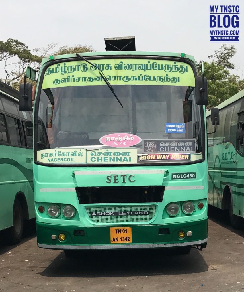 Nagercoil To Chennai SETC Bus Timings