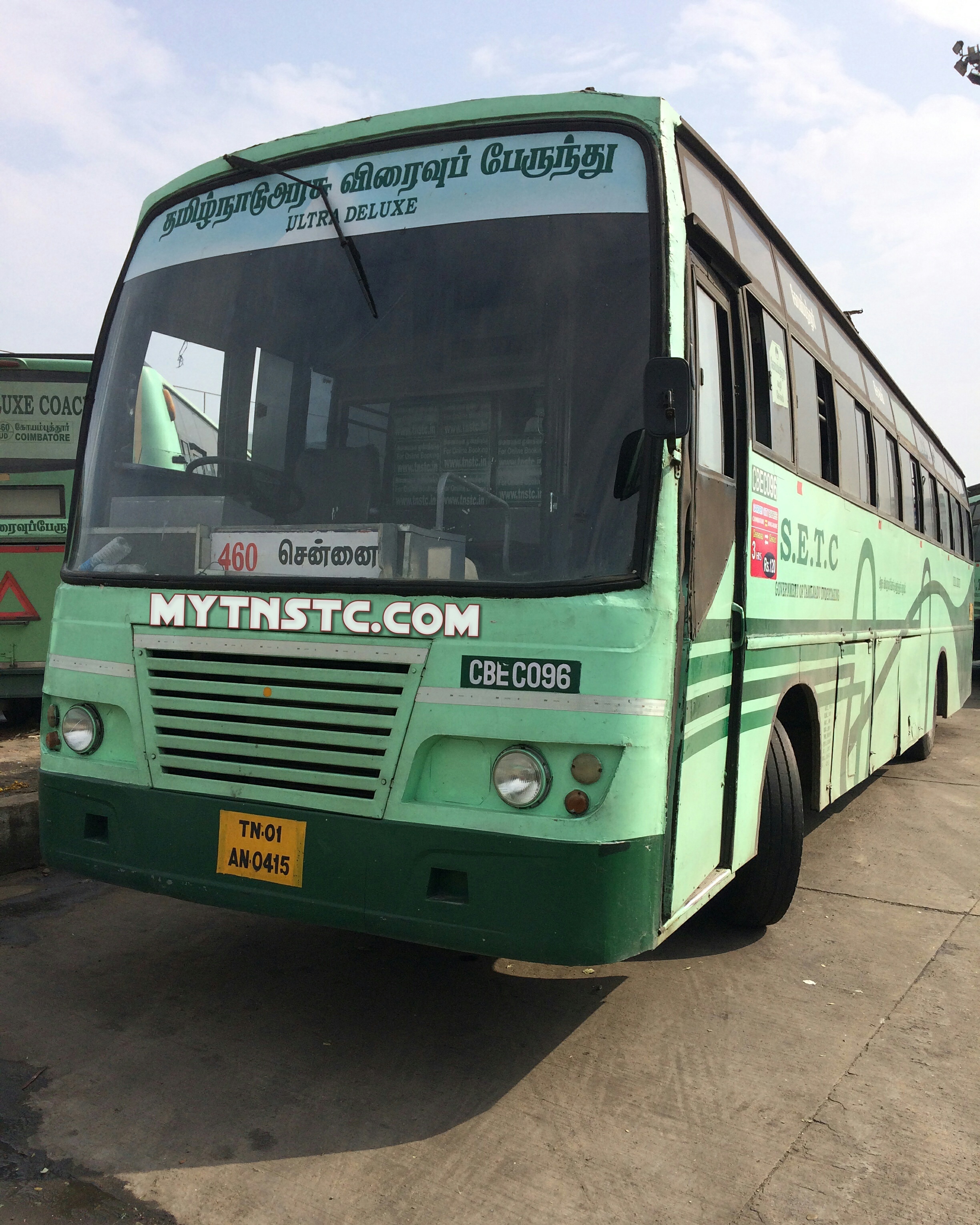 Coimbatore To Chennai Non AC Coach TN 01 N 7823 SETC