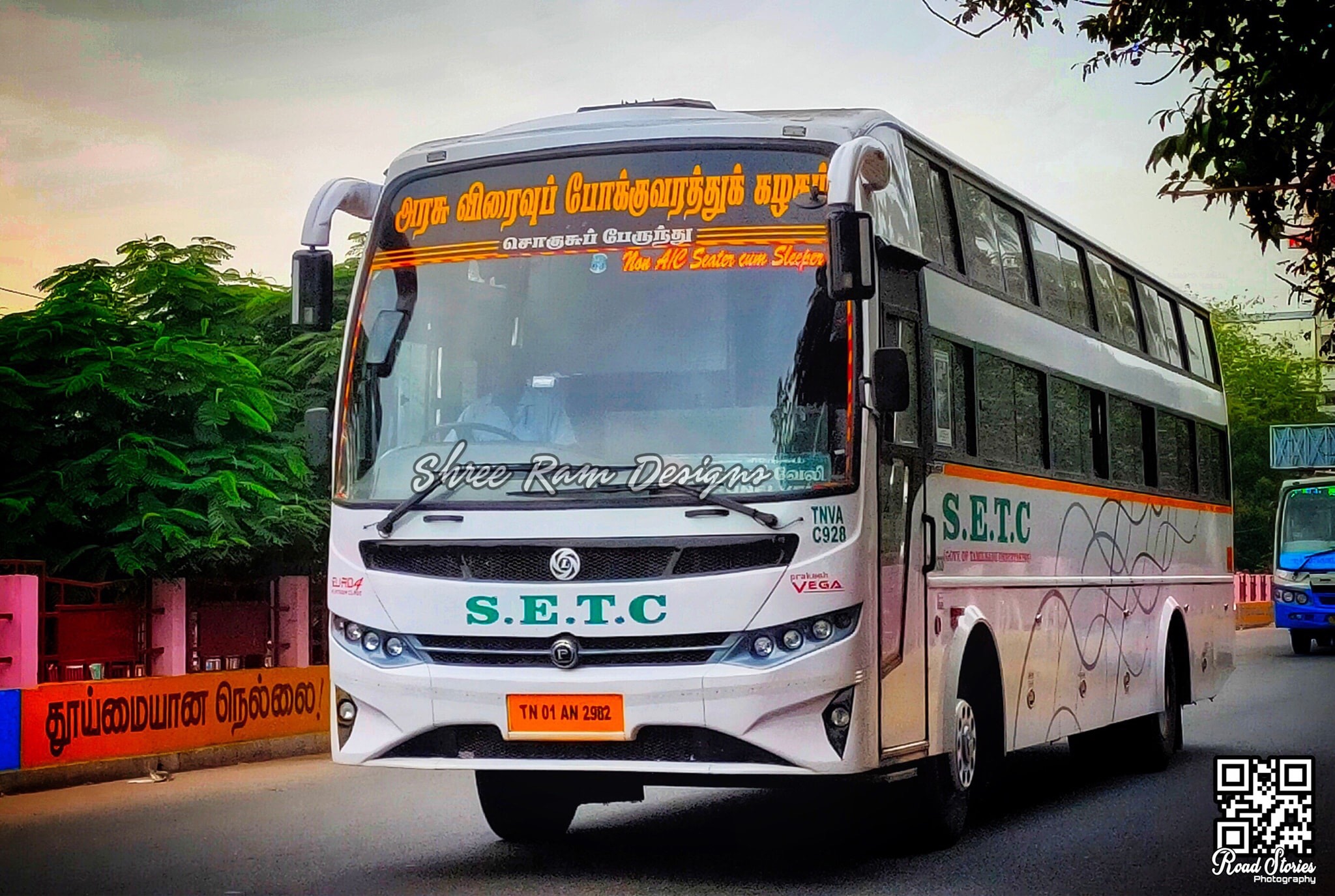 Coimbatore To Rameswaram SETC Non AC Seater Cum Sleeper Bus Service Timings