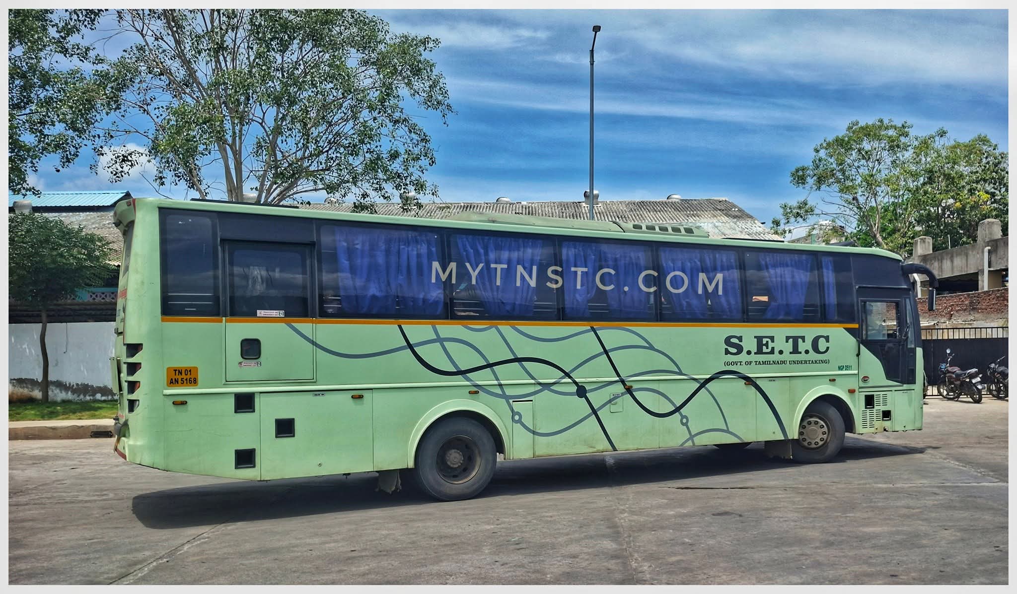 Puducherry To Chennai SETC AC Seater Bus Service Timings 803EAC